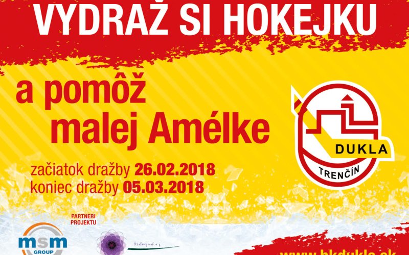 ​Vydraž si hokejku a pomôž malej Amélke