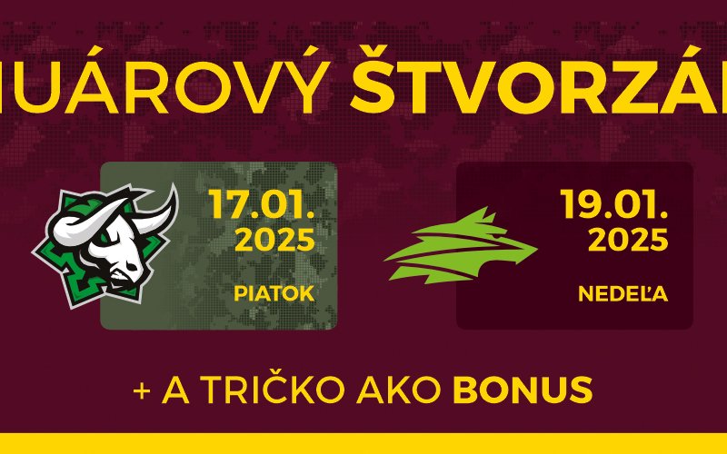 Januárový štvorzápas s tričkom zdarma 
